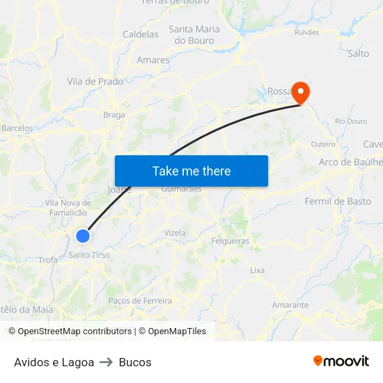 Avidos e Lagoa to Bucos map
