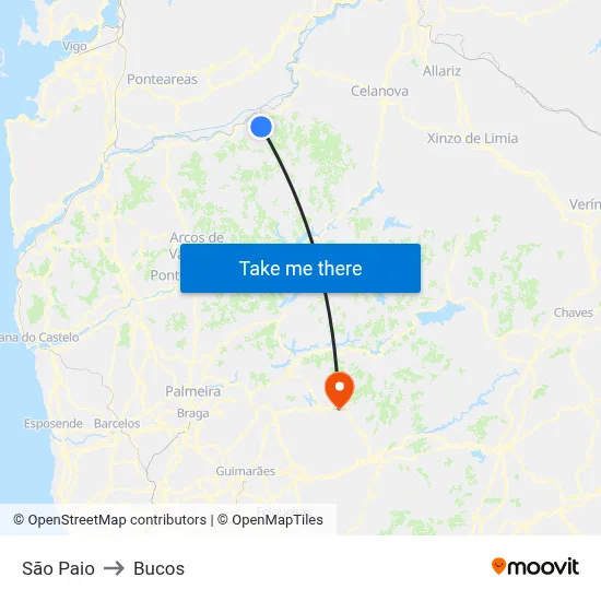 São Paio to Bucos map