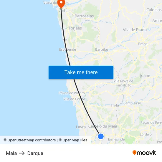 Maia to Darque map