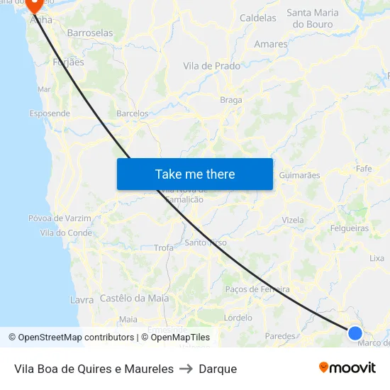 Vila Boa de Quires e Maureles to Darque map