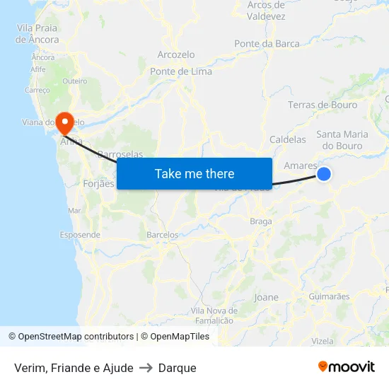 Verim, Friande e Ajude to Darque map