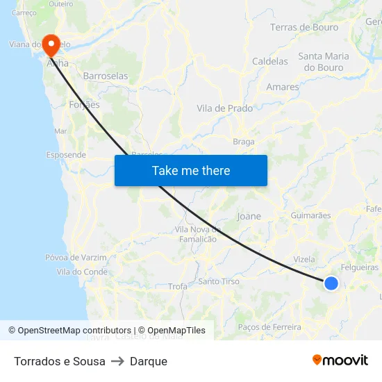 Torrados e Sousa to Darque map