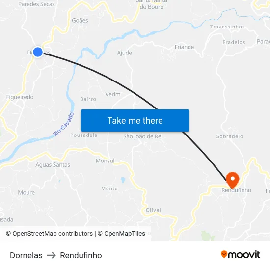 Dornelas to Rendufinho map