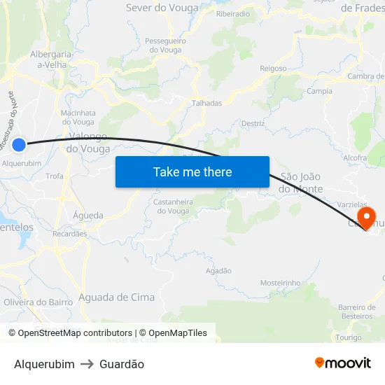 Alquerubim to Guardão map