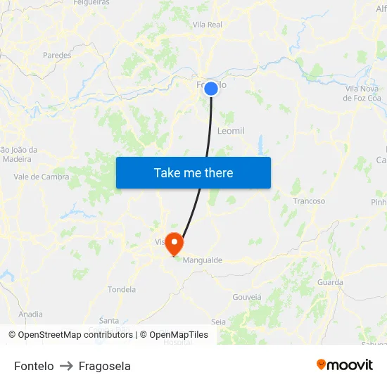 Fontelo to Fragosela map