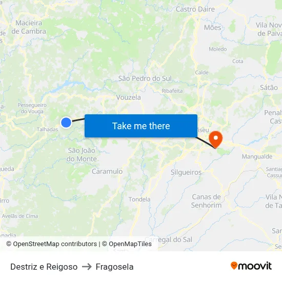 Destriz e Reigoso to Fragosela map