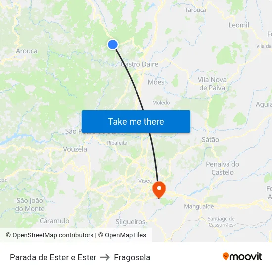 Parada de Ester e Ester to Fragosela map