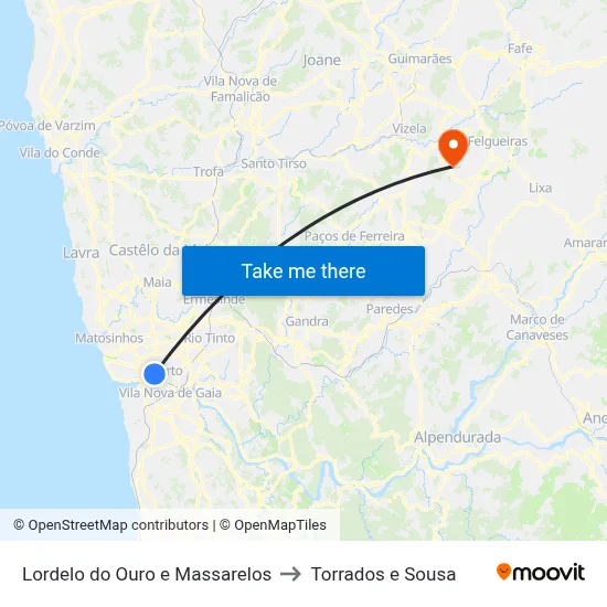 Lordelo do Ouro e Massarelos to Torrados e Sousa map