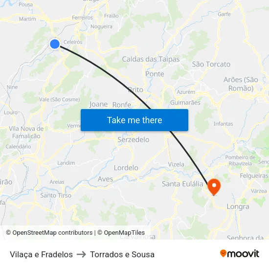 Vilaça e Fradelos to Torrados e Sousa map