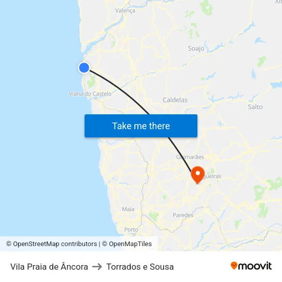 Vila Praia de Âncora to Torrados e Sousa map