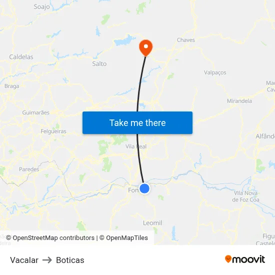 Vacalar to Boticas map