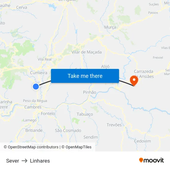 Sever to Linhares map