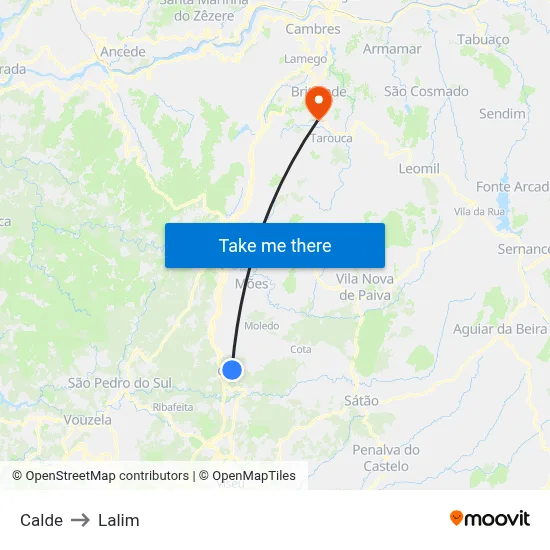Calde to Lalim map