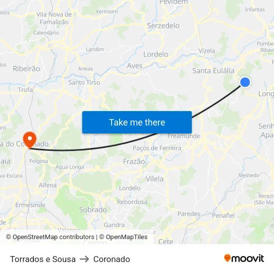 Torrados e Sousa to Coronado map