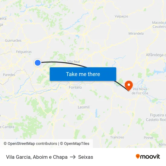 Vila Garcia, Aboim e Chapa to Seixas map