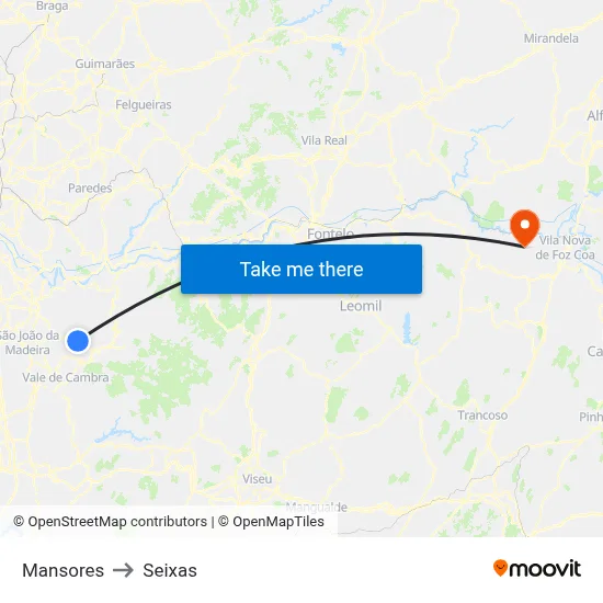 Mansores to Seixas map