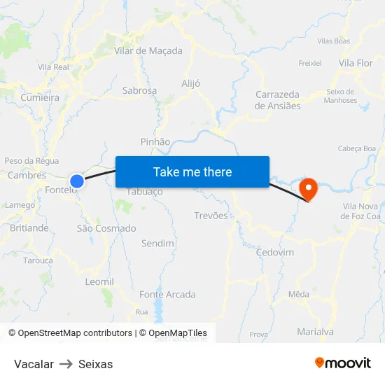 Vacalar to Seixas map