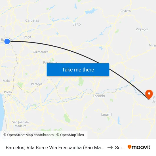 Barcelos, Vila Boa e Vila Frescainha (São Martinho e São Pedro) to Seixas map
