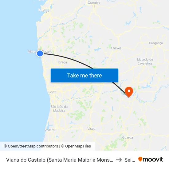 Viana do Castelo (Santa Maria Maior e Monserrate) e Meadela to Seixas map