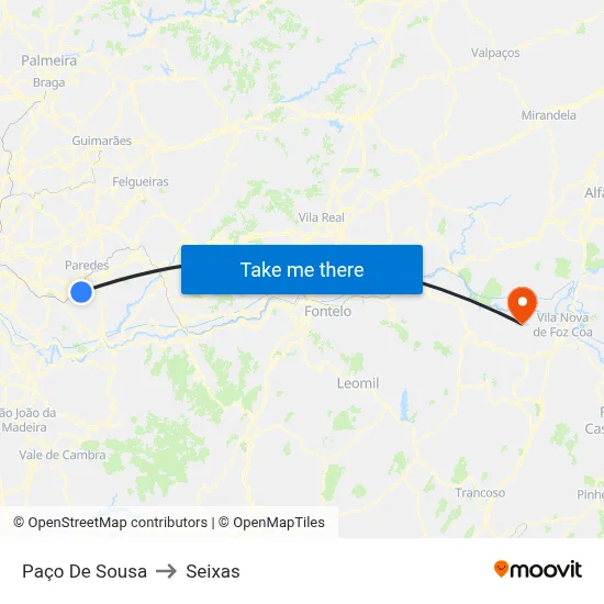 Paço De Sousa to Seixas map
