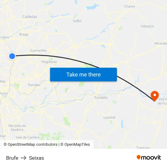 Brufe to Seixas map