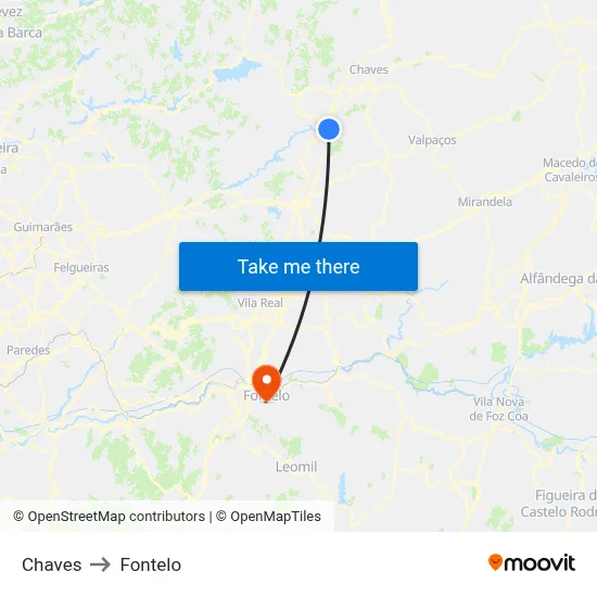 Chaves to Fontelo map