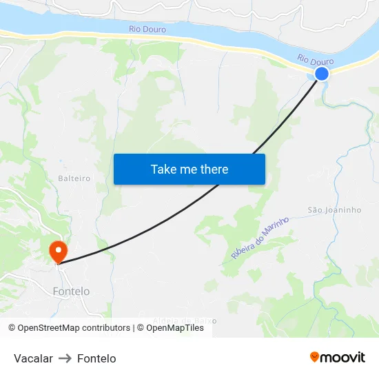 Vacalar to Fontelo map