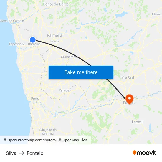 Silva to Fontelo map