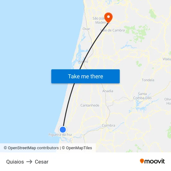 Quiaios to Cesar map