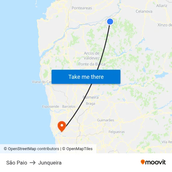 São Paio to Junqueira map