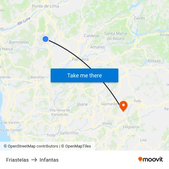 Friastelas to Infantas map