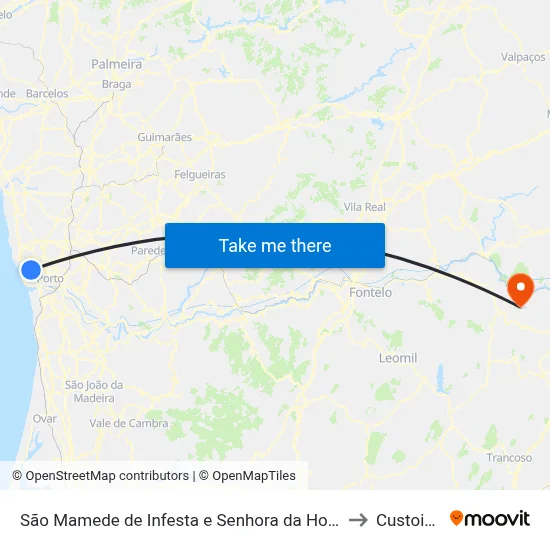 São Mamede de Infesta e Senhora da Hora to Custoias map