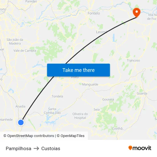 Pampilhosa to Custoias map