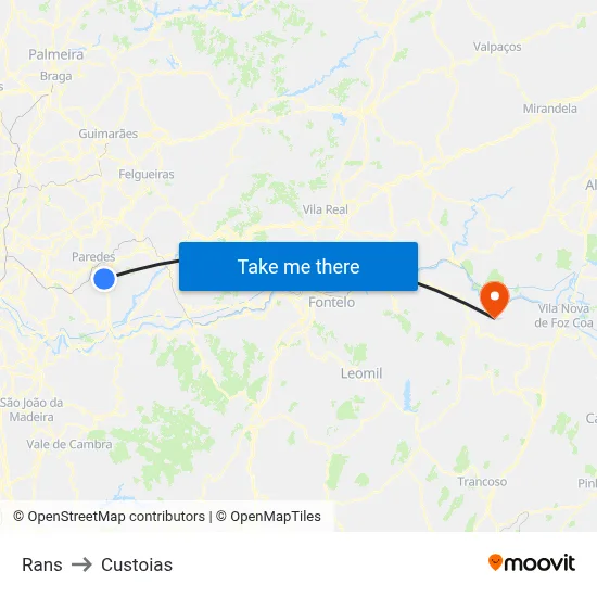 Rans to Custoias map