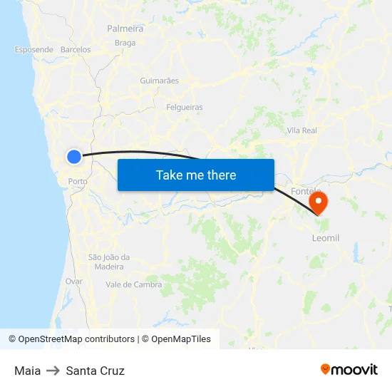 Maia to Santa Cruz map