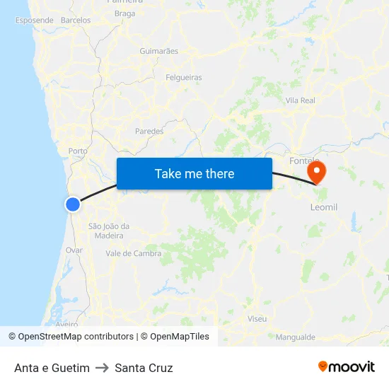 Anta e Guetim to Santa Cruz map