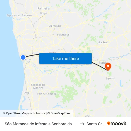 São Mamede de Infesta e Senhora da Hora to Santa Cruz map