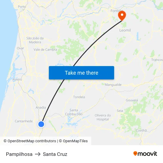 Pampilhosa to Santa Cruz map