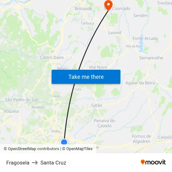 Fragosela to Santa Cruz map