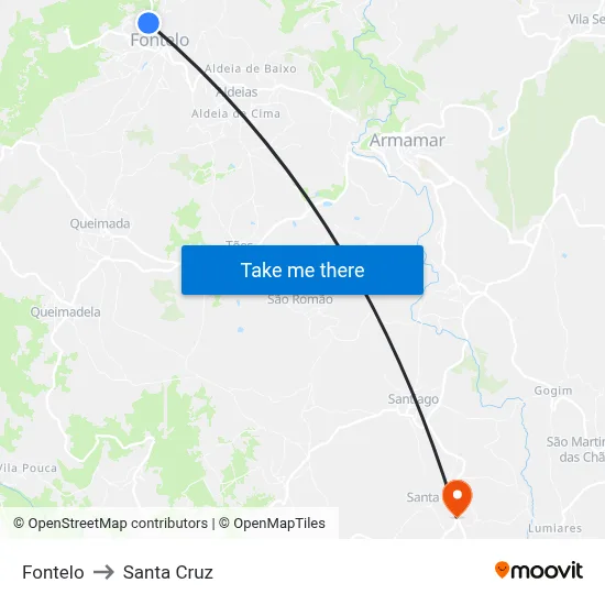 Fontelo to Santa Cruz map
