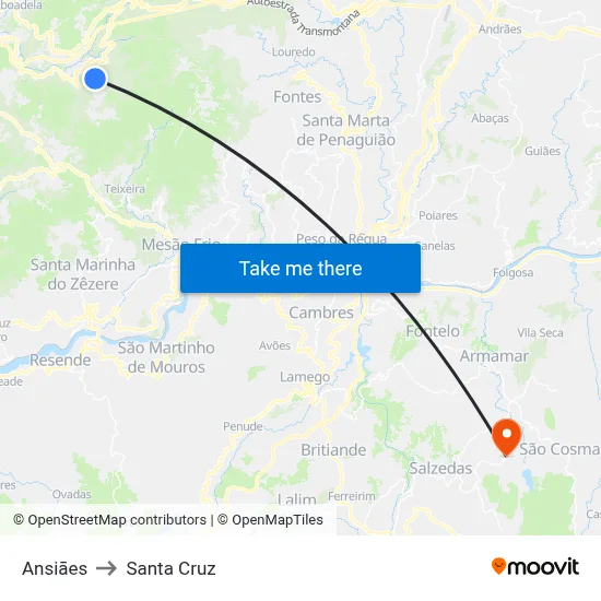 Ansiāes to Santa Cruz map