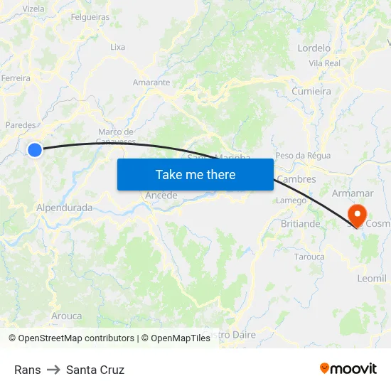 Rans to Santa Cruz map
