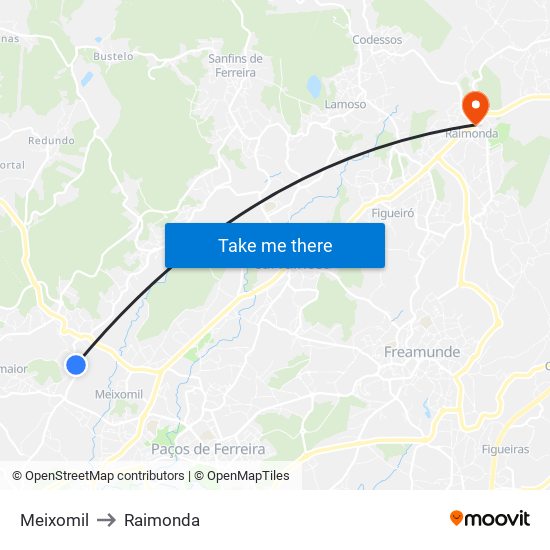 Meixomil to Raimonda map