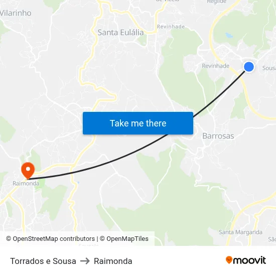 Torrados e Sousa to Raimonda map