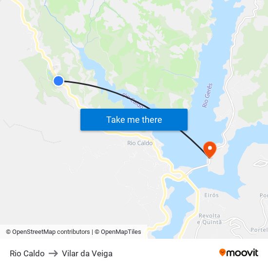 Rio Caldo to Vilar da Veiga map