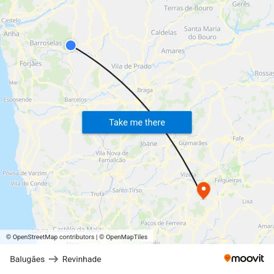 Balugães to Revinhade map