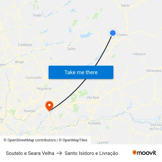 Soutelo e Seara Velha to Santo Isidoro e Livração map