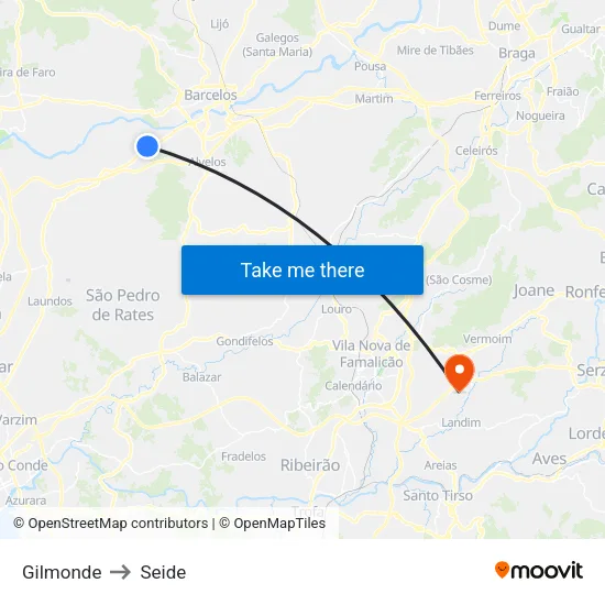 Gilmonde to Seide map