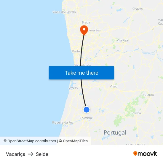 Vacariça to Seide map