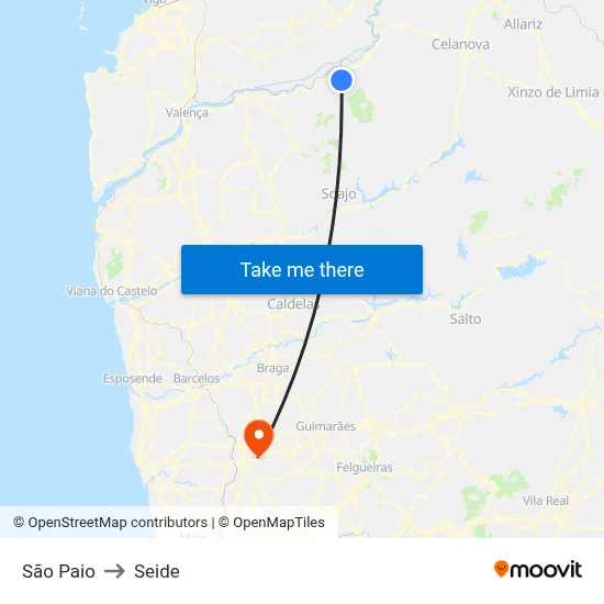São Paio to Seide map